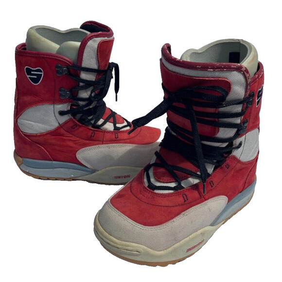 Burton Other - Burton Freeride Lace Up Snowboard Boots Mens Size 8 Red Gray White